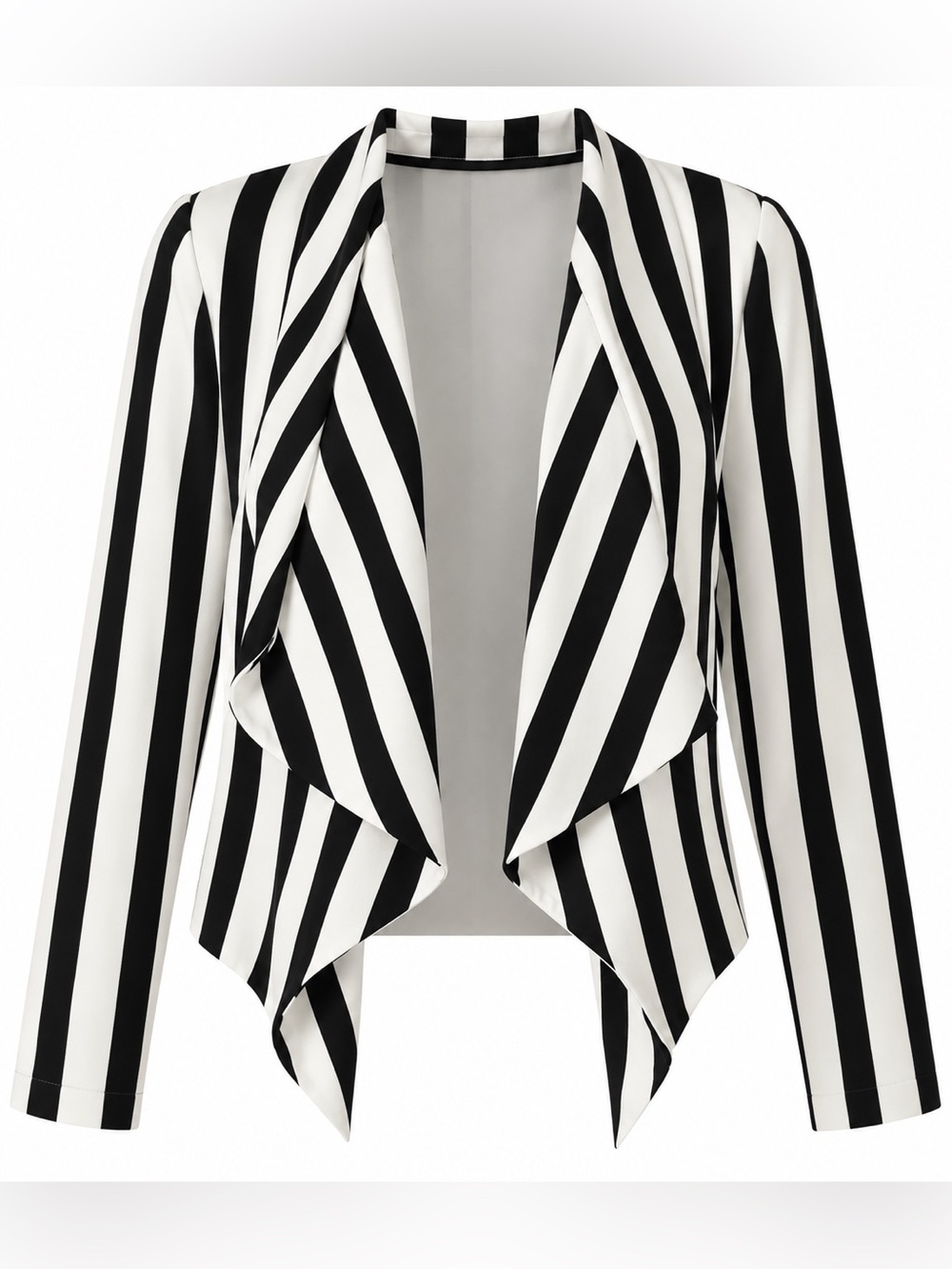 Divided Black & White Striped Open Front Jacket M/L